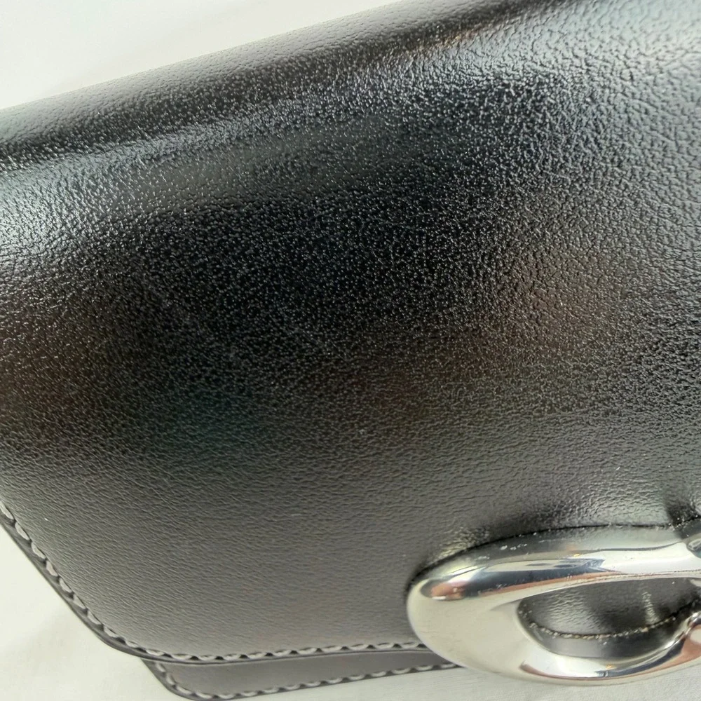 Coach Bandit Wallet Black Luxe Refined Calf Leather Silver Tone 4